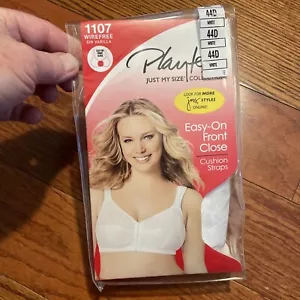 NIB Playtex #1107 White Wirefree Easy On Front Close Bra Size 44D - Picture 1 of 12