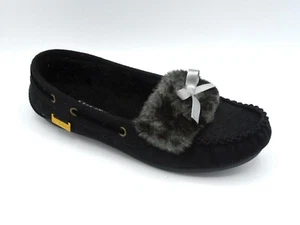 New Women Bow-Accent Faux Fur Moccasin Slippers - Picture 1 of 16
