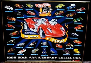 Póster enmarcado del 30 aniversario de Hot Wheels 1998 Target Mattel B3108 - Imagen 1 de 6
