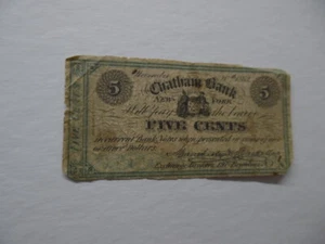 Billete de banco obsoleto moneda fracción de Nueva York 1862 Chatham Bank 5 centavos antiguo - Imagen 1 de 4