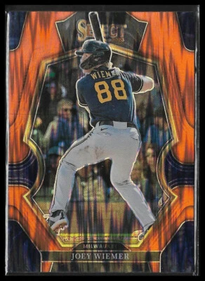 2023 Panini Select Orange Flash Prizm #162 Joey Wiemer Milwaukee Brewers - Image 1 of 2