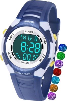 Juboos Reloj Digital Deportivo Para Niños,7 Colores Con Luz Led,Resistente Al Ag - Imagen 1 de 4