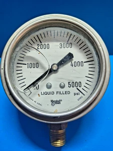 VINTAGE MARSHALL-TOWN FLÜSSIGKEITSGEFÜLLT 0-5000 PSI MESSGERÄT I/4" ARMATUR - Bild 1 von 2