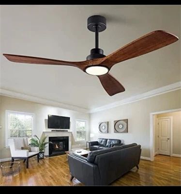 52” Ceiling Fans with Lights Remote Control, Quiet DC Motor 3 Blade Wood - Image 1 of 4