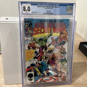 MARVEL SUPER HEROES SECRET WARS 1 CGC 8.0 WHITE PAGES NEWSTAND 1984 Newton Rings - Picture 1 of 5