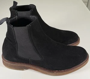 Greats Brooklyn Chelsea Boot Mens 9 Black Heel Pull Tab Emmet Leather Suede - Picture 1 of 11