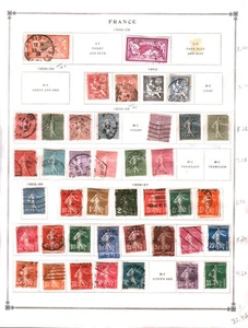 Sammlung, Frankreich Teil B Scott Albumseite, 1900/1937, Kat 199 $, postfrisch & gebraucht - Bild 1 von 4