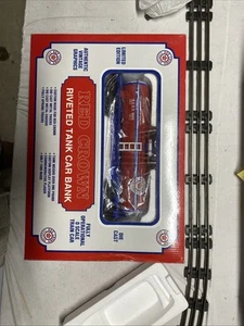 Red Crown Riveted Tank Car Bank Operational 0 Scale Train Car K-line - Picture 1 of 4