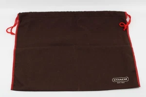 100% Authentic COACH Handbag Shoes Dust Bag Cotton Brown Drawstring 13" x 11" - Picture 1 of 2