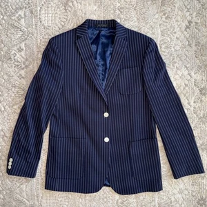Lauren Ralph Lauren Pinstripe Navy Blue Sports Jacket Boys XL 18 - Picture 1 of 8