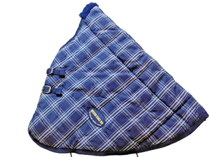 William Funnel Stable Neck Cover, Navy Check, Size Small / Medium - Picture 1 of 13