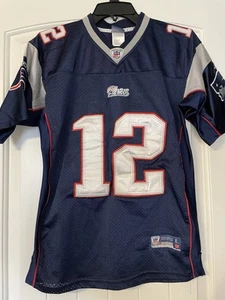 NFL Patriots Tom Brady 12 Trikot Gr. Y L 14-16 Y blau Reebok On Field Reebok - Bild 1 von 7