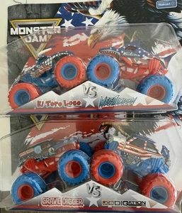 Hot Wheels Monster Jam Trucks Stars And Stripes Series 1 New 2 Packs Set Bundle - Picture 1 of 1