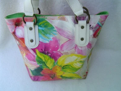AUTÊNTICA BOLSA TOTE PEQUENA FLORAL MAURIZIO TAIUTI FEITA NA ITÁLIA! - Imagem 1 de 4
