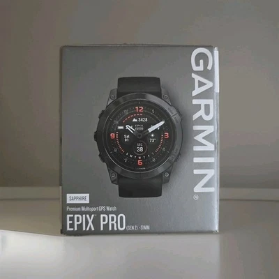 (NEW) Garmin Epix Pro (Gen 2) Sapphire GPS Watch Carbon Gray / Black 51mm - Image 1 of 2