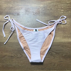J. Parte inferior de bikini Crew acanalada cintura curva tanga descarada mediana rosa claro BE805 - Imagen 1 de 5
