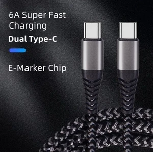 Braided USB Type C to USB-C Cable Charge PD 60W Quick Charging Data Fast Charger - Picture 1 of 6