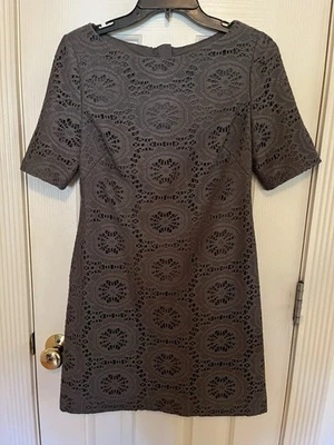 Gray Adrianna Papell Dress Size 4P Lace Overlay  - Image 1 of 4