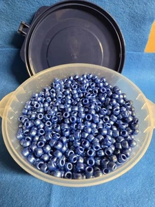 Pony Beads, Large hole, 5mm size, # 1 Blue Satin - Foto 1 di 5