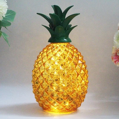 Mercury Glass Pineapple Lamp with Timer.Pineapple Decoration Lights,Glass Tab... - Image 1 of 4