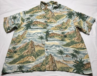 Iolani Vintage Hawaiian Camp Button Shirt Floral Rayon Tropical Short Sleeve USA - Image 1 of 4