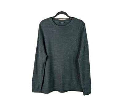 COS Jumper Mens Size Medium Green Black Crew Neck Cotton Viscose Relaxed Fit - Image 1 of 4