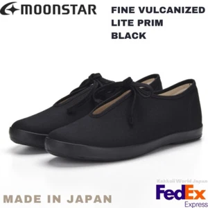 MOONSTAR Shoes FINE VULCANIZED LITE PRIM BLACK Made in Japan KURUME Women NEW! - Picture 1 of 11