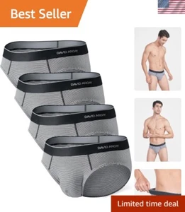 Stylish Combed Cotton Men's Briefs - Ultimate Breathability & Support 4-Pack - Picture 1 of 8