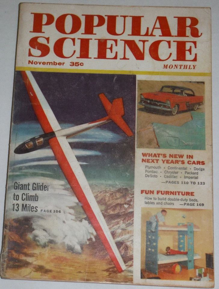 Popular Science Magazine Giant Glider To Climb November 1955 120514R - Image 1 of 1
