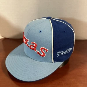 Texas Rangers Fitted Hat Blue Retro Mitchell Ness Size 7 Professional Model - Picture 1 of 9