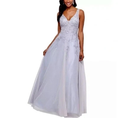 Vestido de noche Xscape para mujer talla 10 bordado púrpura adornado Foto 1 de 4