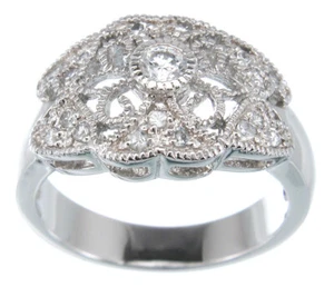 Anillo de cóctel de moda estilo antiguo estilo de plata esterlina 925 de 0,50 quilates talla 5-9 - Imagen 1 de 3
