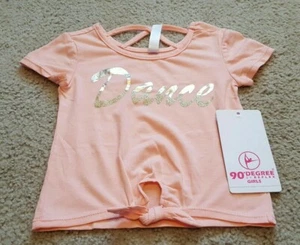 NEW 90 Degree by Reflex Girls Dance Short Sleeve Top Size 5/6 - Picture 1 of 3