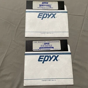 Epyx Sub Battle & World Games 1986 5.25 floppy - Picture 1 of 3