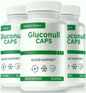 (3 Pack) Gluconull Caps, Gluco Null for Blood Sugar & Pressure Support - Picture 1 of 12