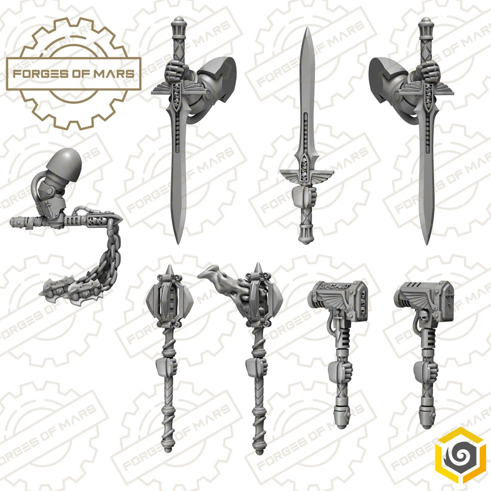 Space Knights - Emerald legion - Eternal Pilgrims Destroyers Weapons (x7R+1L) - Imagen 1 de 1