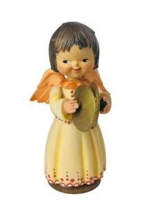 Anri Ferrandiz Italy Hand Carved Figurine wood Vtg Signed RARE Angel Cymbals - Picture 1 of 6