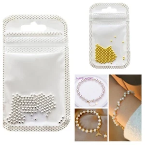 100 Pcs 2mm Silver & Gold Beads Ball Round Gems Diy Decoration Mini Ball - Picture 1 of 3