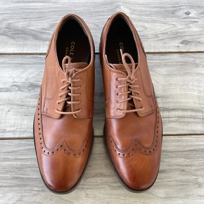 Zapatos de vestir COLE HAAN Jay Grand OS para hombre 8 M cuero marrón punta de ala brogue Oxford Foto 1 de 4