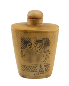 Bottle Snuffbox Bottle Art Shunga Erotic Japanese Vintage 1415 -K362 - Picture 1 of 3