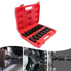 15-Piece Universal Joint Socket Swivel Socket Kit For 3/8 Inch Wrench 8mm-22mm - Picture 1 of 24