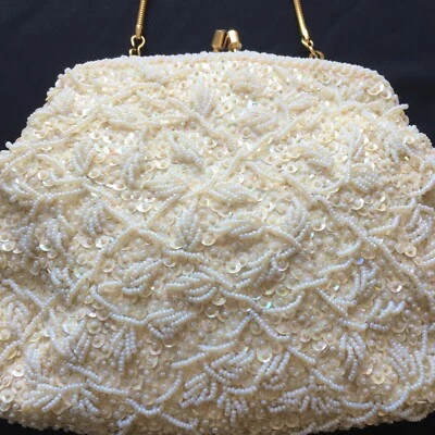 Bolso de mano vintage Ganson marfil con cuentas   Foto 1 de 4