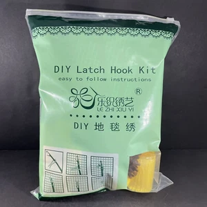 DIY Sunflower Latch Hook Kit Partially Started - Picture 1 of 5