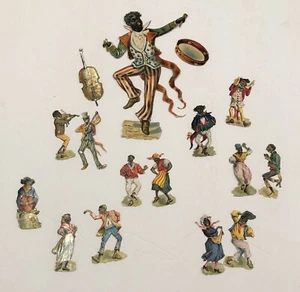 Large Lot 16 Die Cut Musicians Dancers 19th Century Rare Wow - Picture 1 of 10