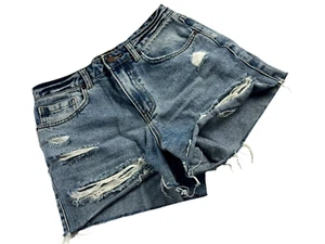 O Neill Cut Off Shorts Blue Womens Size 27 Distressed Denim Raw Hem Cotton - Picture 1 of 8