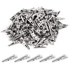 100PCS 1.06IN / 27mm Mini Metal Alligator Clips, Silver To D8P7