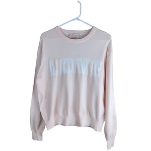 Philosophy Light Pink Long Sleeve Viscose Blend Love Sweater Women's Size M - Picture 1 of 8