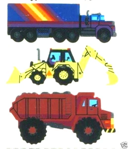 Pegatinas de álbum de recortes para camiones de construcción brillantes Sandylion.**3 cuadrados** H20 - Imagen 1 de 1