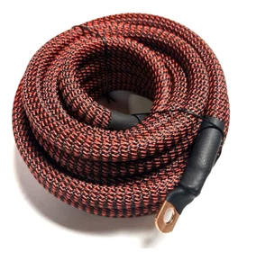 17ft BLACK/RED SNAKESKIN OFC Wire Strands Copper Marine Cable AWG 4 Gauge - Picture 1 of 1