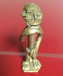 Small Miniature African Bronze Statue Tribal Bronze Statue 2 1/8 - Picture 1 of 5